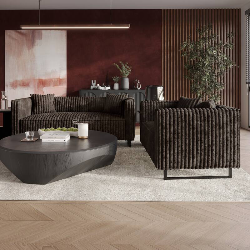 CraftPorch Mid Century Modern 2- Pieces Upholstered Living Room Set