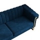 preview thumbnail 8 of 18, Mid-Century Channel Tufted Velvet Sofa with Metal Legs