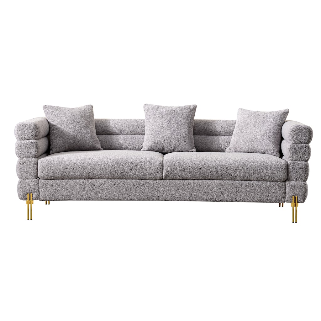 Luxurious And Comfortable Upholstered Sofa With Legs And Pillows