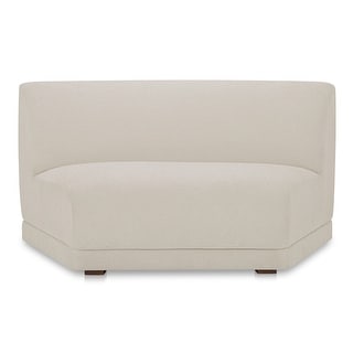 NADAAL STUDIOS Solace Wedge Slipper Chair, Contemporary Modular Design, Deep Foam & Fiber Cushioning, Plinth Base, White