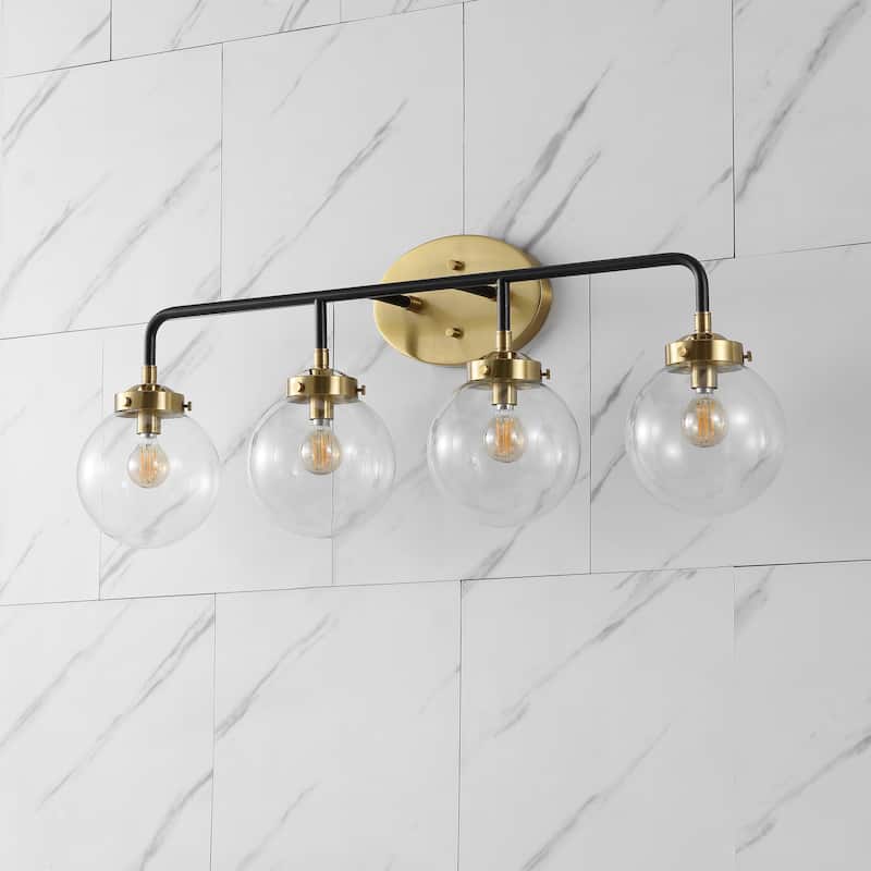 Bevin Contemporary Transitional Iron/Glass LED Vanity Light, by JONATHAN Y
