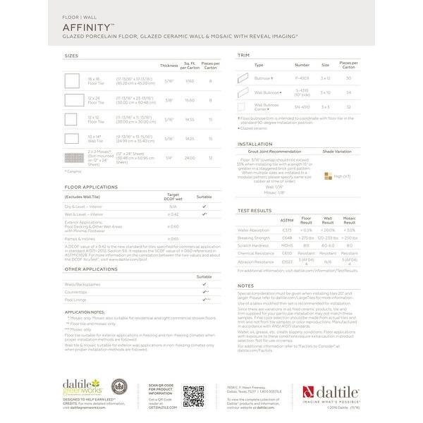 Shop Daltile Afp43c9p Affinity 12 X 3 Bullnose Tile Unpolished Stone Visual Overstock 25651342