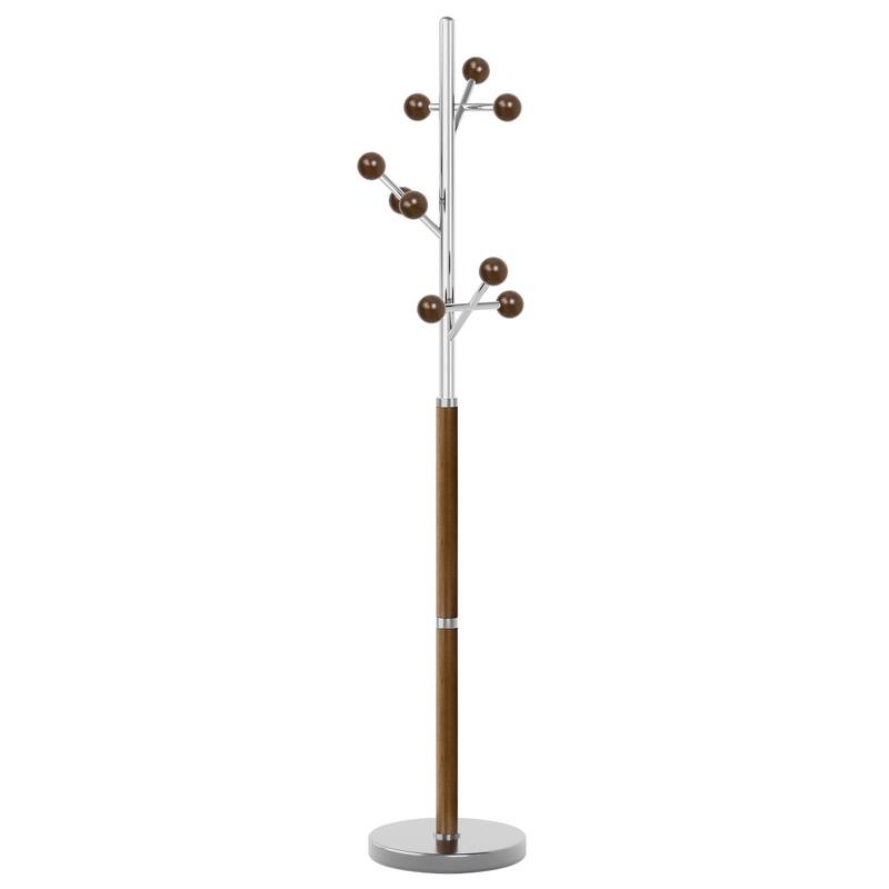 Coat Rack Freestanding, Metal Coat Tree with 8 or 9 Hooks and Heavy Duty Marble Base - 71.26”H x 14.96”W