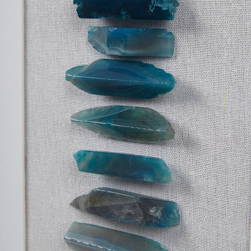 INK+IVY Cerulean Stones Framed Blue Agate Shadowbox Wall Decor Panel