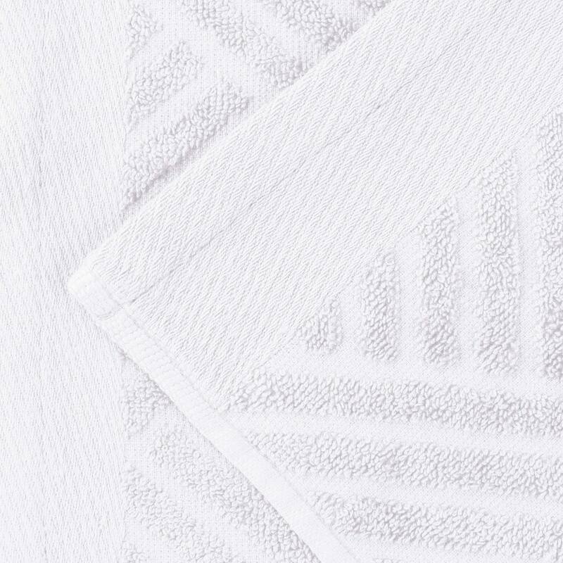 Superior Basketweave Egyptian Cotton Jacquard and Solid Bath Towel Set of 4