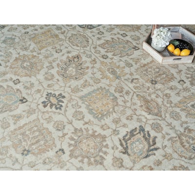 Artisan Handmade Wool/Nylon in Ivory Area Rug