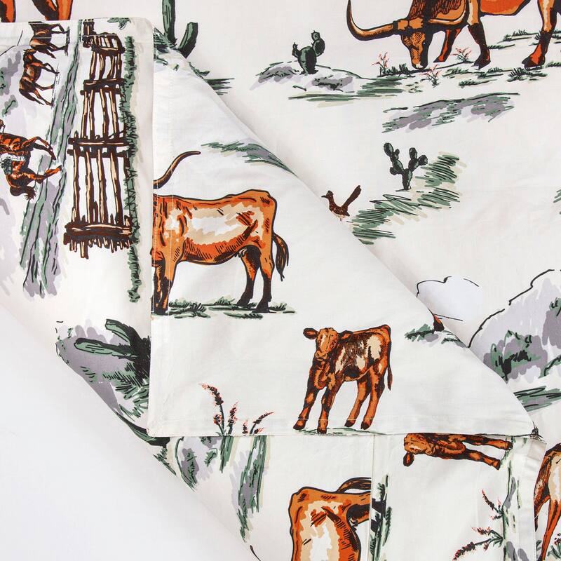 Paseo Road Ranch Life Western Cowboy Rustic Bedding 3 Piece Duvet Cover Set with Pillow Shams