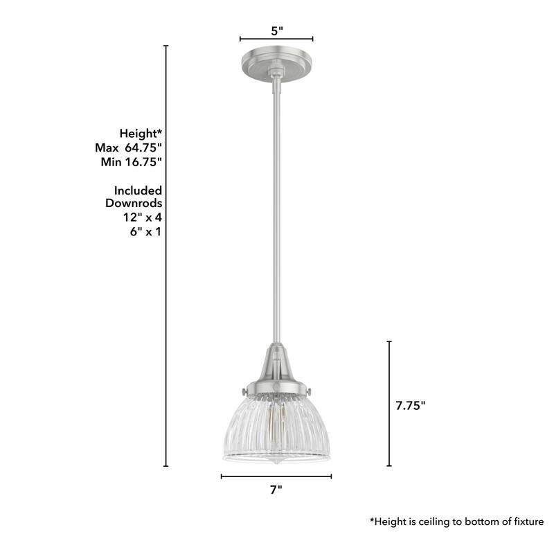 Hunter 7" Cypress Grove 1 Light Mini Pendant - Island, Dining, Entry, Hall - Industrial, Contemporary, Transitional