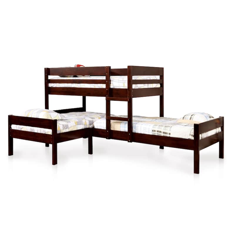 Furniture of America Zend Contemporary Brown Twin 3-piece Bunk Bed Set