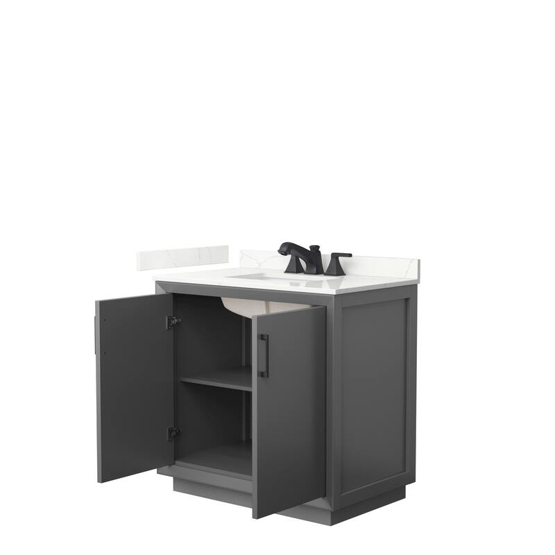 Strada 36-inch Single Vanity, Quartz Top