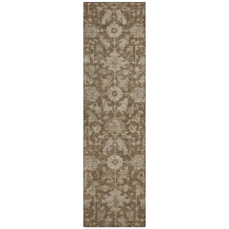 Machine Washable Indoor/ Outdoor Casual Traditional Chantille Rug