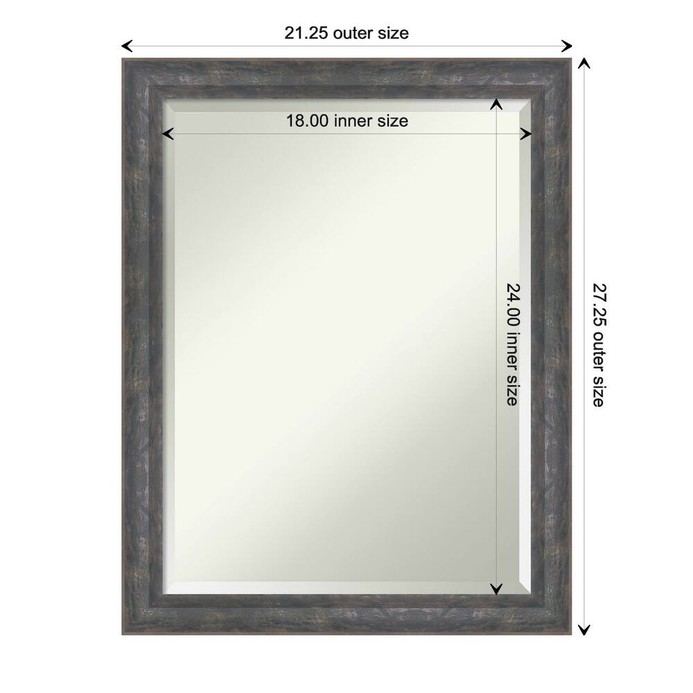Angled Beveled Wood Framed Wall Mirror