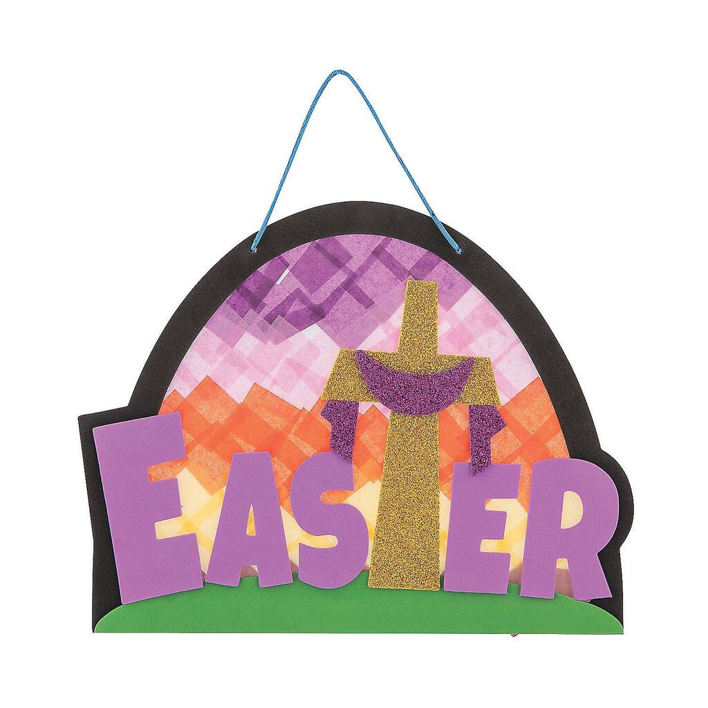 Easter He Has Risen Tissue Paper Sign Craft Kit, Craft Kits, 12 Pieces