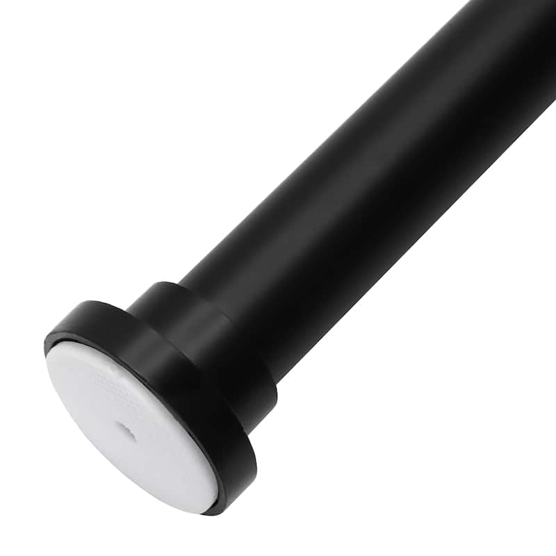 MERIVILLE 1-inch Diameter Metal Spring Tension Rod, Adjustable - 52"-90" - Black