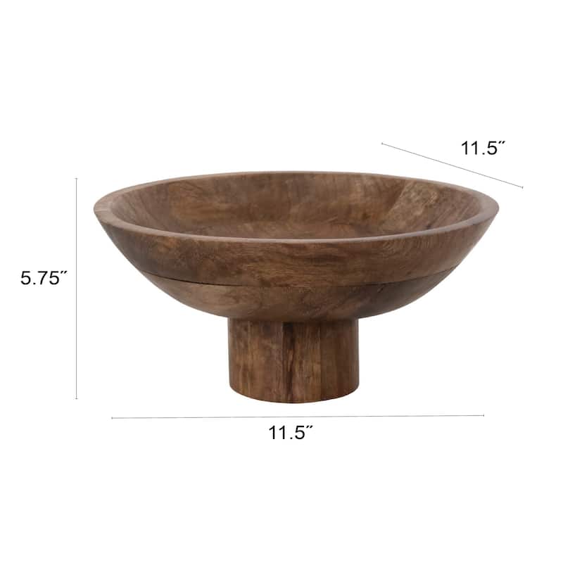 Mango wood footed bowl