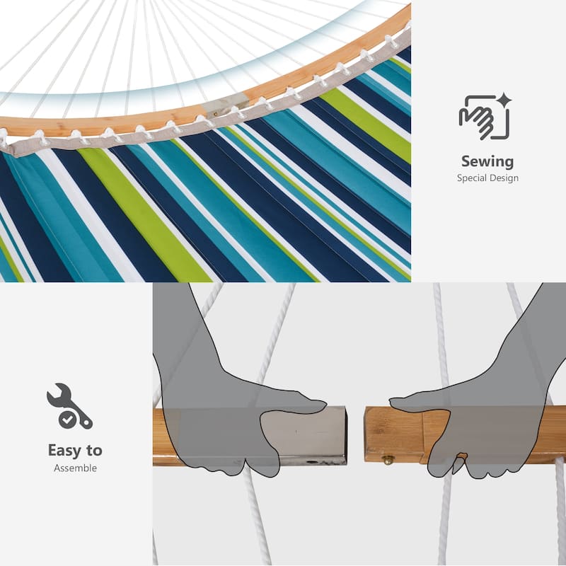 2-person Outdoor Hammock with Stand & Pillow