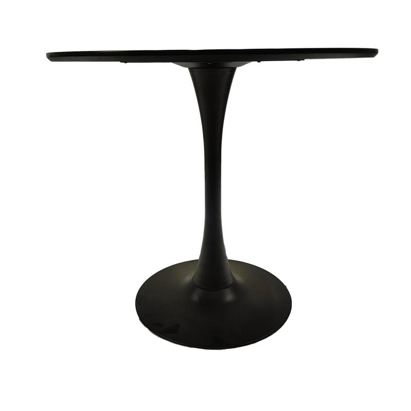 Black Round Dining Table, 31.5" Tulip Table Kitchen Dining Table 2-4 People with MDF Table Top & Pedestal Base