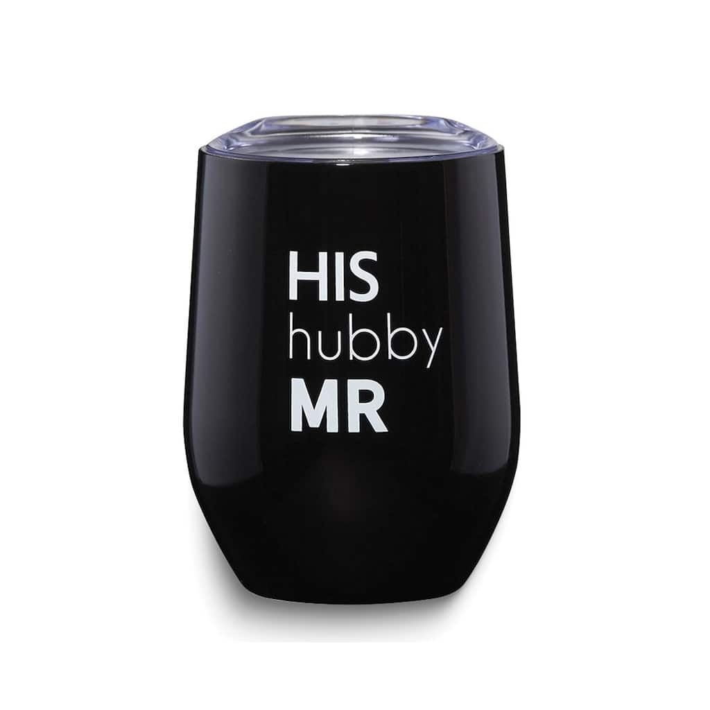 Curata His/Hubby/Mr. Stainless Steel Wine Travel Tumbler