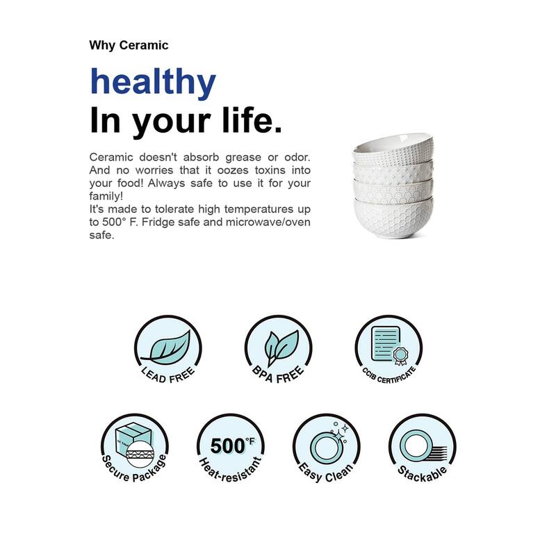 Large Soup Bowl 42 OZ, Ceramic Kitchen Bowl Set for Soup, Pho, Chip, Pasta, Fruits, Salad, Noodle and Ramen, House-warming Gift