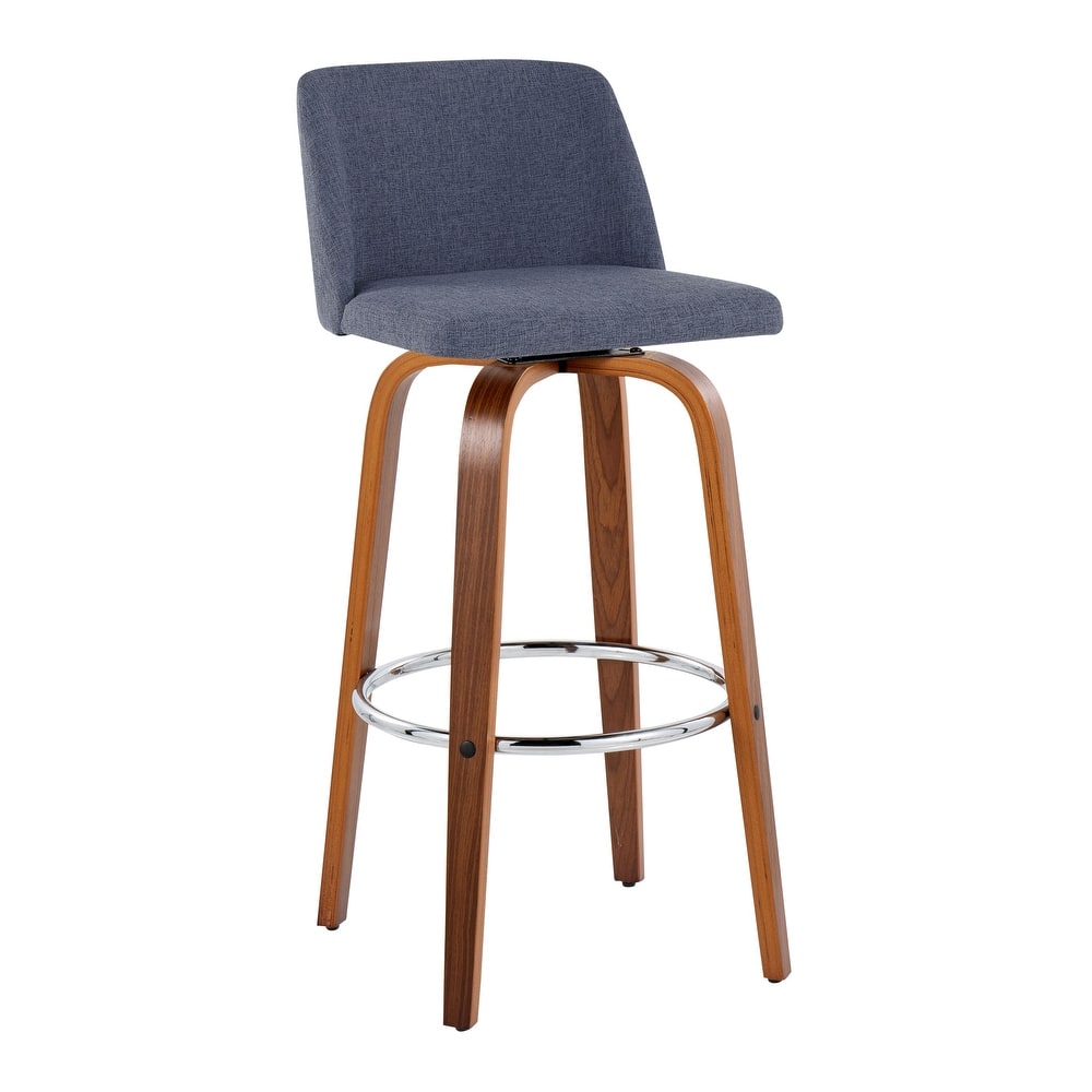 Carson Carrington Vallberga 30" Fixed-Height Bar Stool with Walnut Wood Base (Set of 2)