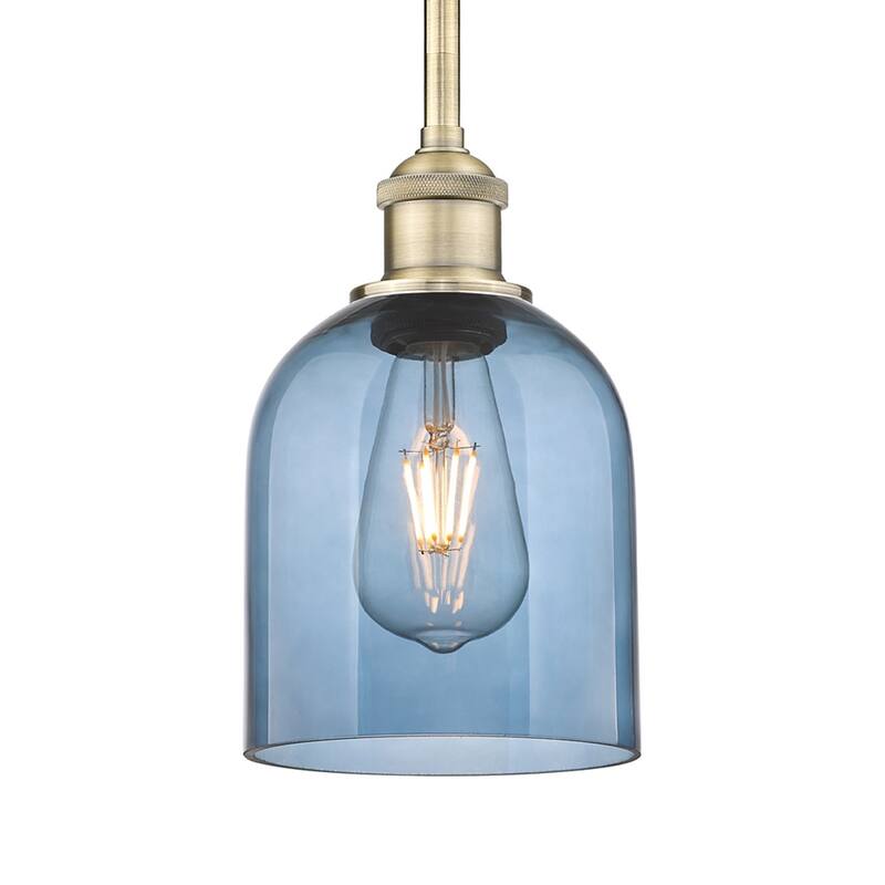 Innovations Lighting 616-1S 9 6 Bella Pendant Bella 6" Wide Mini - Antique Brass / Princess Blue