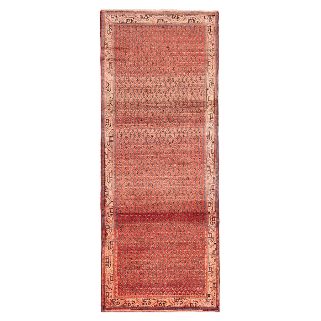 ECARPETGALLERY Hand-knotted Andelz Red Wool Rug - 4'2 x 10'11
