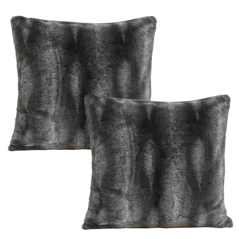 Serenta Tip Print Light FauxFur Throw Pillow Shell Ottoman 4 PC Set