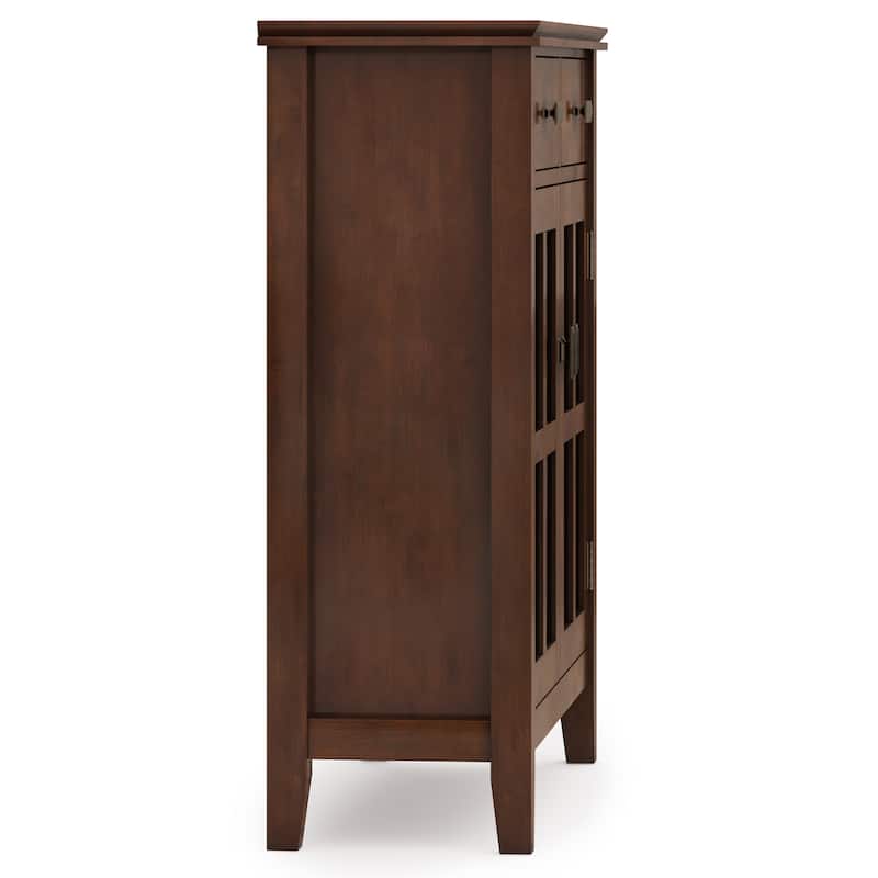 WYNDENHALL Stratford SOLID WOOD 36" Wide Contemporary Entryway Storage Cabinet in Russet Brown - 12"d x 36" w x 36"h