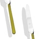 preview thumbnail 2 of 12, Fantasia Olive Green 5-piece Stainless Steel Flatware Set
