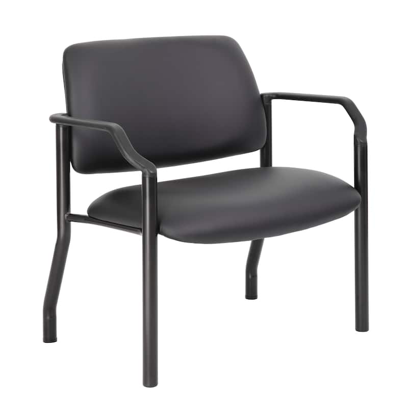 Boss Office Products Big and Tall Antimicrobial Guest Chair - Black Lumbar 500
