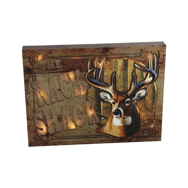 Rivers edge 2290 rivers edge led lighted wall sign rack shack 12x16 3aa
