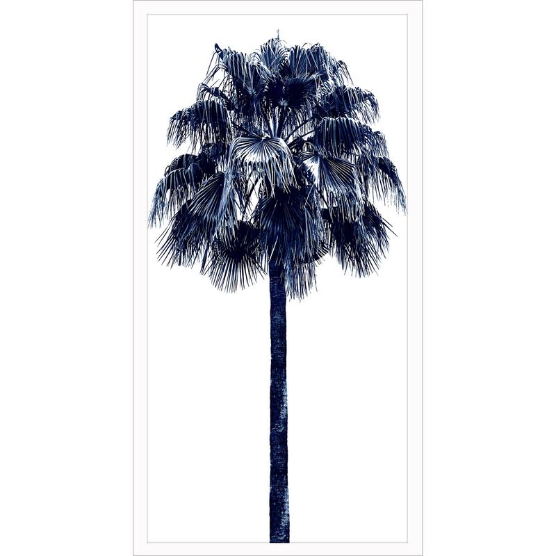 Palm Tree Blue IV Framed Art Giclee Under Glass - 50 X 26 X 3