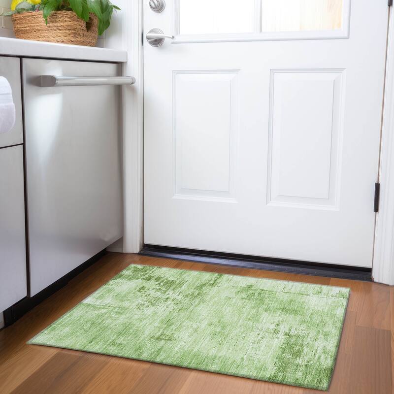Premium Washable Super Soft Casual Abstract Mayfield Rug - Green - 1'8" x 2'6"