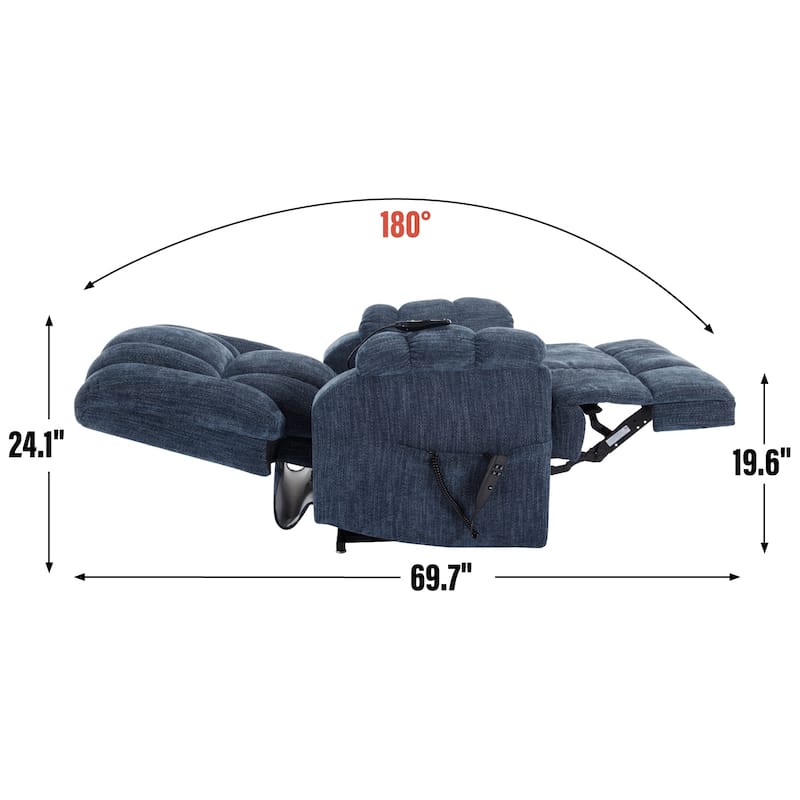 Dual Motor Heat Massage Infinite Position Electric Power Lift Recliners with Power-Remote, Medium-firm and Heavy Duty