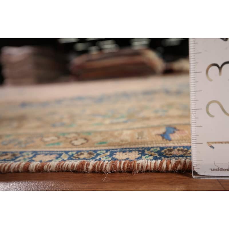 Distressed Mashad Persian Vintage Area Rug Hand-Knotted Wool Carpet - 9'7" x 12'7"