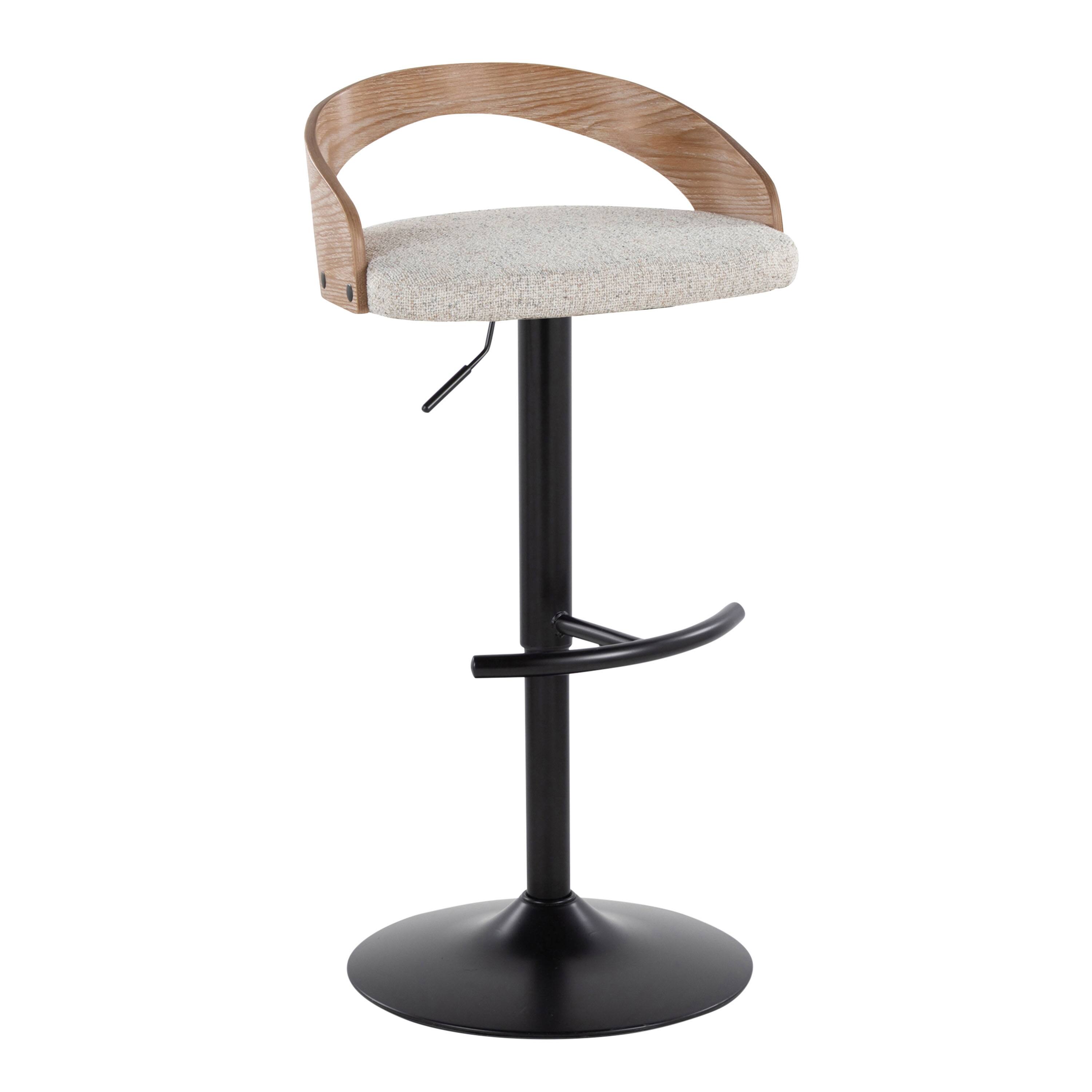 Option Oat Fabric/White Washed Wood/Black Metal