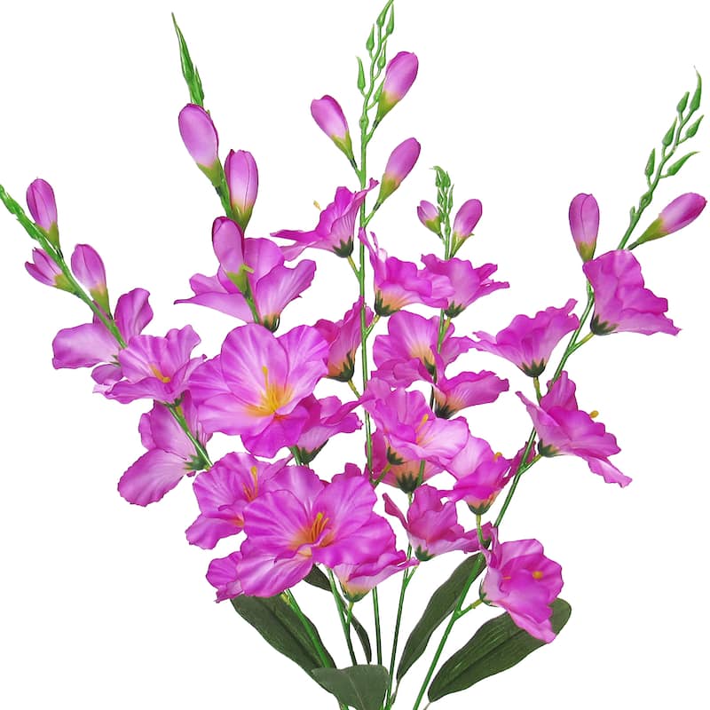 Artificial Gladiolus Flower Stem Bush Bouquet 26in