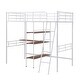 preview thumbnail 24 of 28, Twin Size Metal Loft Bed and Built-in Desk and Shelves