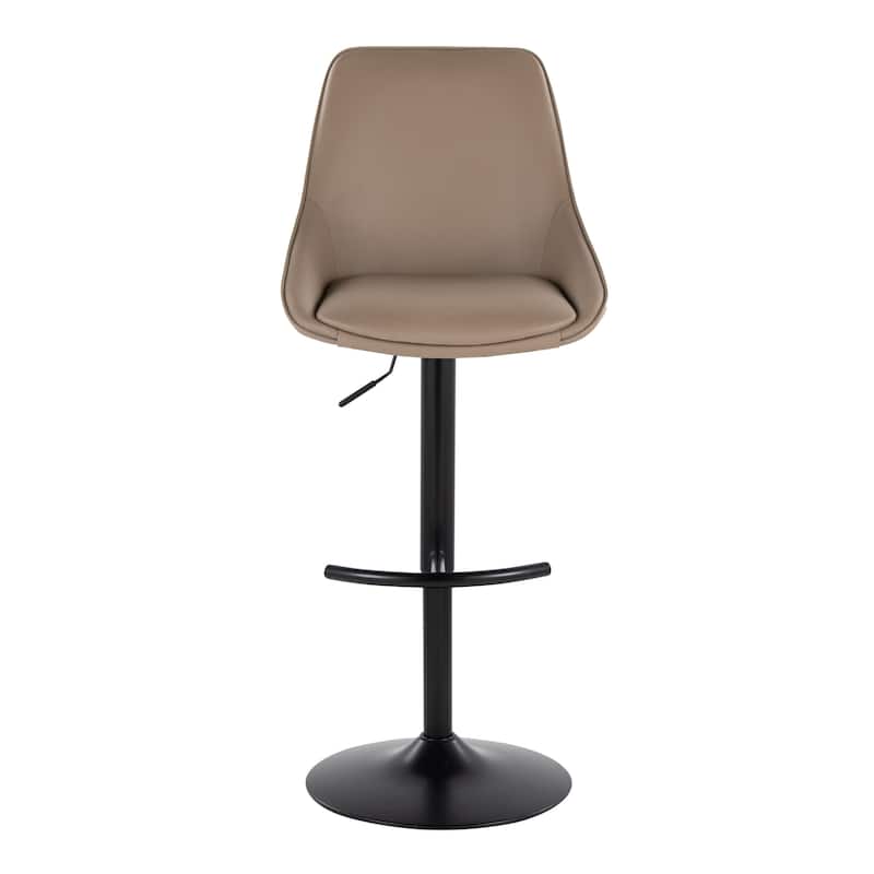 Silver Orchid Alba Adjustable Bar Stool with Rounded T Footrest (Set of 2)