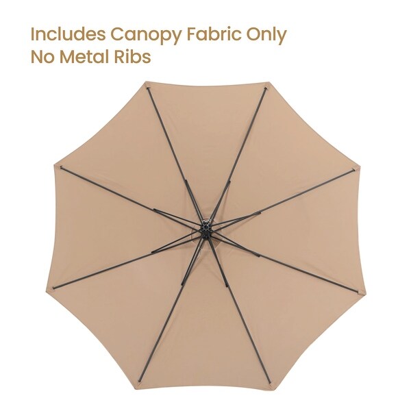 10ft 8 Ribs Patio Hanging Offset Umbrella Replacement Canopy Canopy Only