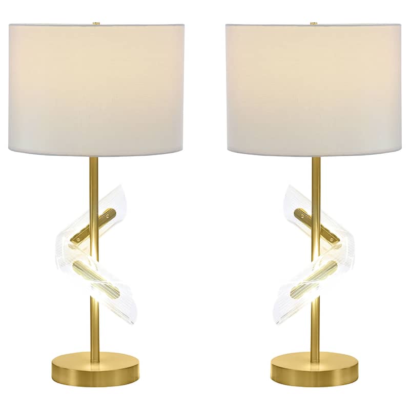 Kingsley 30-Inch Drum Shade Table Lamp Gold (Set Of 2) - Gold