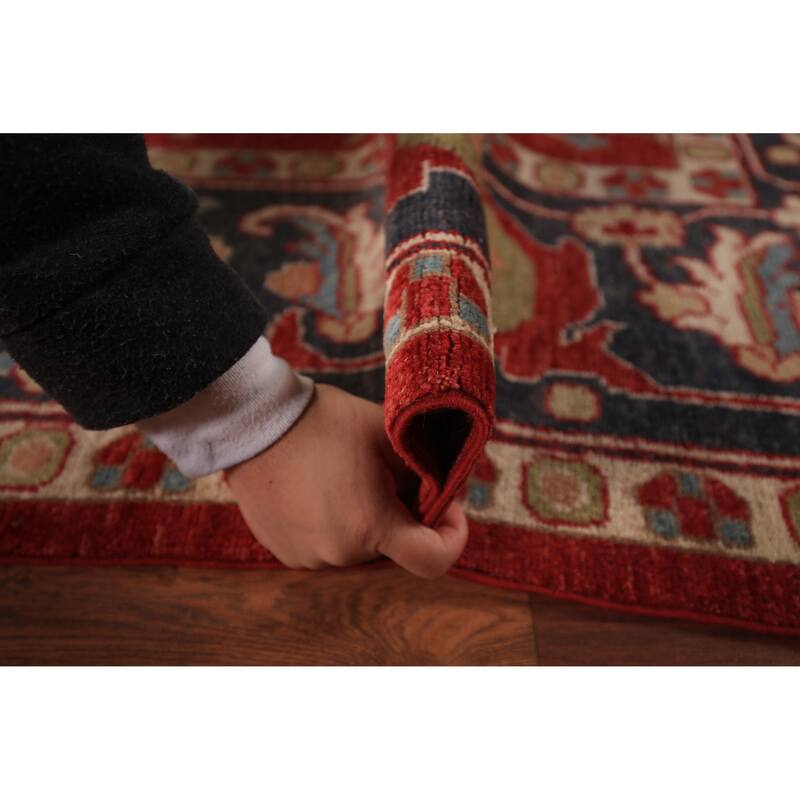 Vegetable Dye Red Ziegler Oriental Area Rug Hand-Knotted Wool Carpet - 8'0" x 9'10"