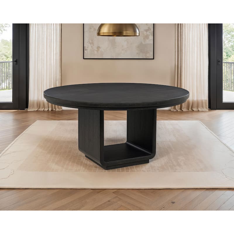 Leandro 60-inch Round Dining Table Burnished Black