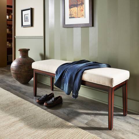 Hawthorne Upholstered Espresso Finish Bench by iNSPIRE Q Bold