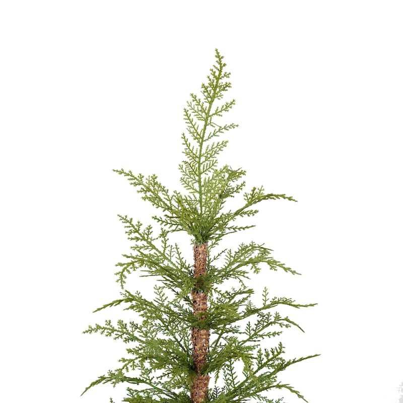 Christopher Knight Home - Petite Modern Pre-Lit Artificial Christmas Tree Set with Potted Stand and Realistic PE Needles