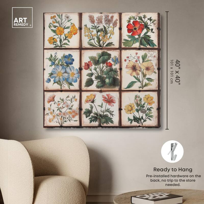 Floral Mosaic Medley Canvas by Art Remedy, Gallery Wrapped