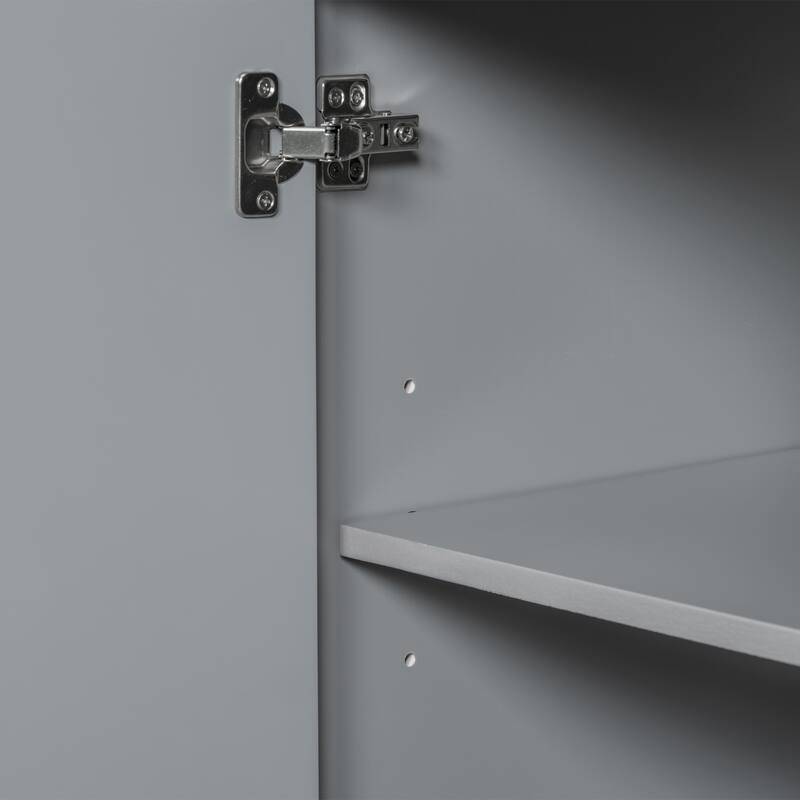 35.6" White Freestanding Bathroom Vanity with 6 Drawers, 1 Door, Adjustable Shelf, Modern Painted Finish