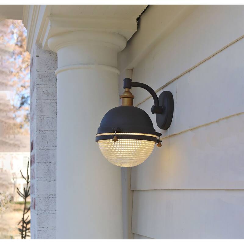Maxim Portside Single Light 14" Prismatic Glass Outdoor Wall Sconce