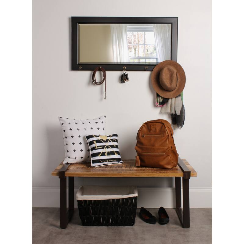 The Gray Barn Victorville Pub Mirror with 5 Metal Hooks - 36x18
