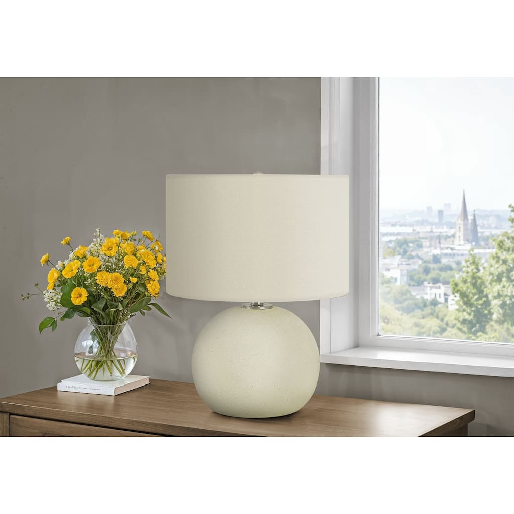 Lighting, 18"h, Table Lamp, Ivory / Cream Shade, Cream Ceramic, Contemporary